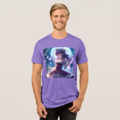 Anime Girl Violet Butterfly Wing Moon Fairy Tri-Blend Shirt (Voorkant volledig)
