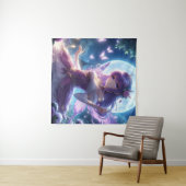 Anime Girl Violet Butterfly Wing Moon Fairy Wandkleed (In Situ (horizontaal))