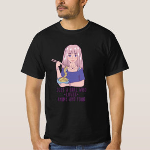 Anime Girl voor Anime & Food Lover T-shirt