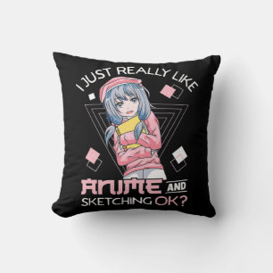 Anime Girl Waifu die van Anime Ramen en Sketchi ho Kussen