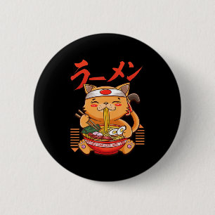Anime Girl Waifu die van Anime Ramen en Sketchi ho Ronde Button 5,7 Cm