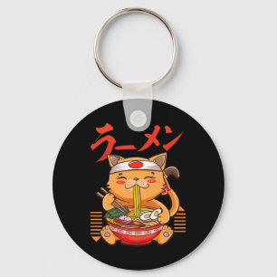 Anime Girl Waifu die van Anime Ramen en Sketchi ho Sleutelhanger