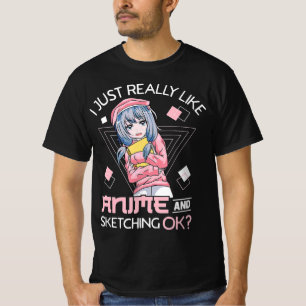 Anime Girl Waifu die van Anime Ramen en Sketchi ho T-shirt