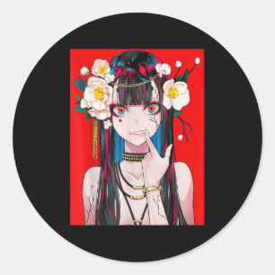 Anime Girl Waifu Japans esthetisch Kawaii Otaku Ronde Sticker