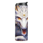 Anime Girl Warrior en Dragon Ai Art Thermosbeker (Gedraaid links)