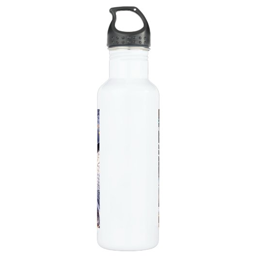 Anime Girl Warrior en Dragon Ai Art Waterfles (Achterkant)