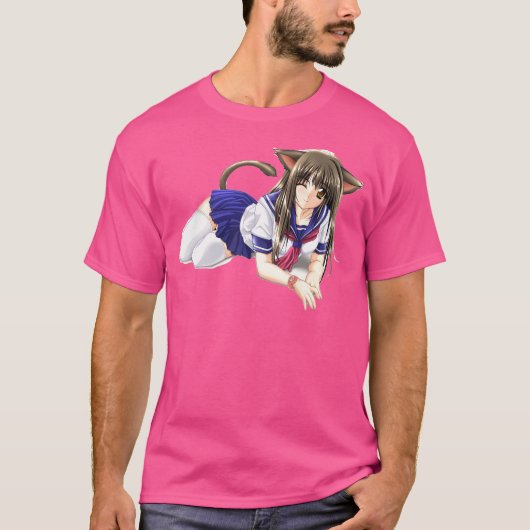 Anime Girl Werecat T-shirt (Voorkant)