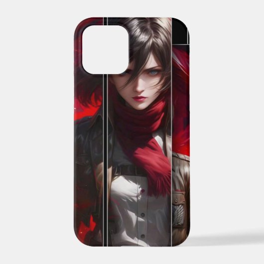 Anime Girl with Red Scarf Phone Case Stylish iPhone Hoesje (Achterkant)