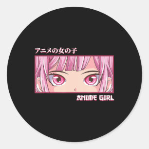 Anime Girl ziet Japans Japans kunstanimum Ronde Sticker