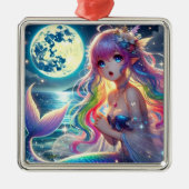 Anime Girl Zingende Maanlicht Pixie Regenboog Zeem Metalen Ornament (Voorkant)
