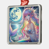Anime Girl Zingende Maanlicht Pixie Regenboog Zeem Metalen Ornament (Links)