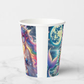 Anime Girl Zingende Maanlicht Pixie Regenboog Zeem Papieren Bekers (Rechts)