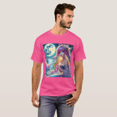 Anime Girl Zingende Maanlicht Pixie Regenboog Zeem T-shirt (Voorkant volledig)
