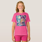 Anime Girl Zingende Maanlicht Pixie Regenboog Zeem T-shirt (Voorkant volledig)