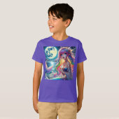 Anime Girl Zingende Maanlicht Pixie Regenboog Zeem T-shirt (Voorkant volledig)