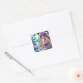Anime Girl Zingende Maanlicht Pixie Regenboog Zeem Vierkante Sticker (Envelop)