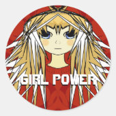 Anime Girls - - Gepersonaliseerd Ronde Sticker (Voorkant)