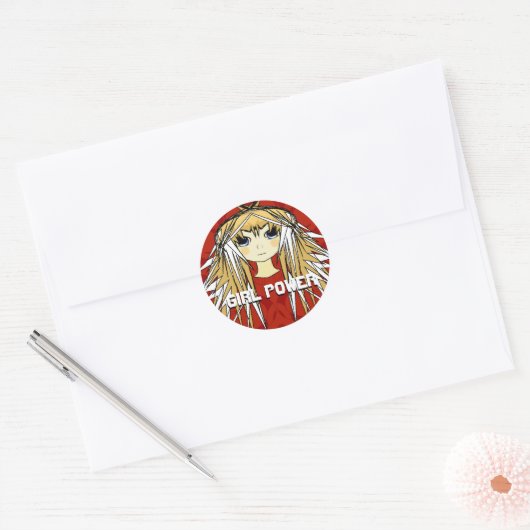 Anime Girls - - Gepersonaliseerd Ronde Sticker (Envelop)