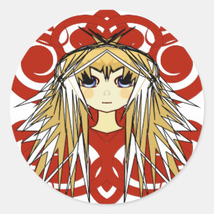 Anime Girls Gifts Ronde Sticker