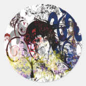 Anime Girls Ronde Sticker (Voorkant)