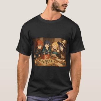 Anime Girls spelen D&D T-shirt