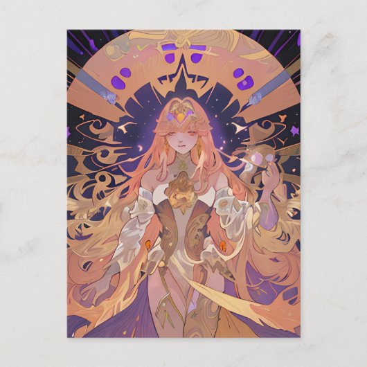 Anime Glas in lood Briefkaart (Voorkant)