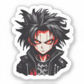 Anime Gothic Boy Sticker (Voorkant)