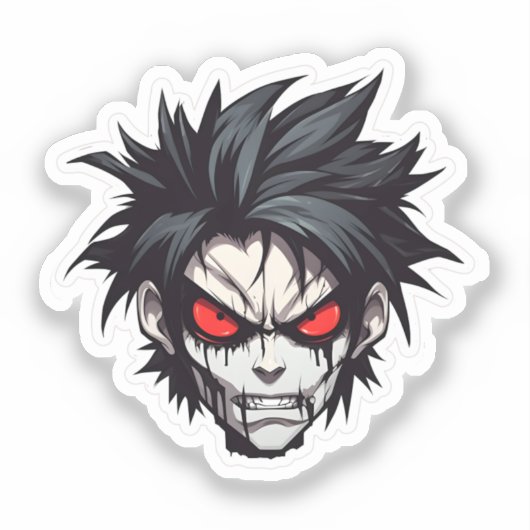 Anime Gothic Boy Sticker (Voorkant)