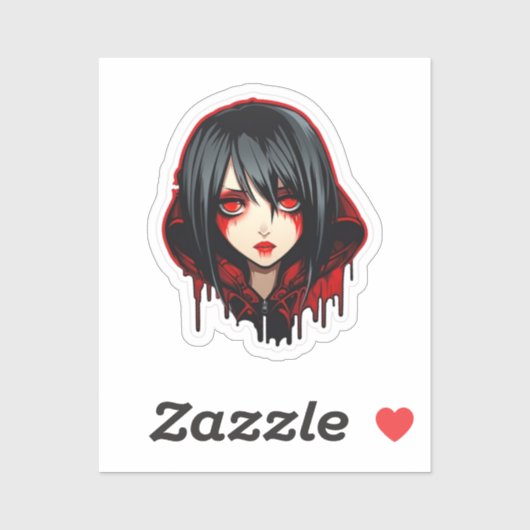 Anime Gothic Girl Sticker (Vel)