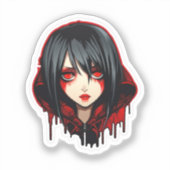 Anime Gothic Girl Sticker (Voorkant)