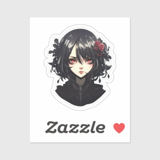 Anime Gothic Girl Sticker (Vel)