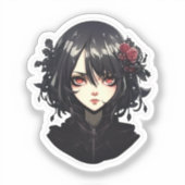 Anime Gothic Girl Sticker (Voorkant)