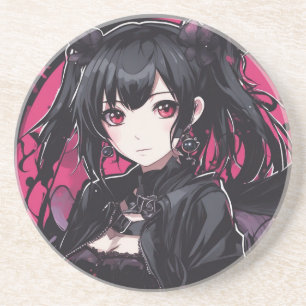 Anime Gothic Meisje Fantasy Kunst Zandsteen Onderzetter