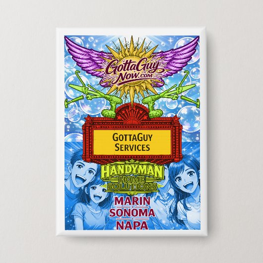 Anime GottaGuy Handyman Home Solutions  Button (Voorkant)