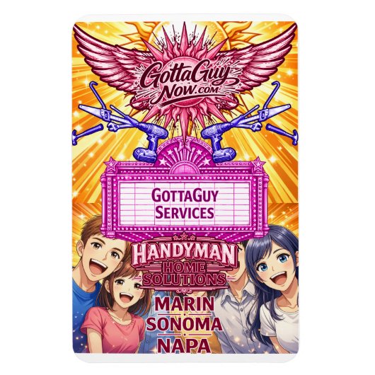Anime GottaGuy Handyman Home Solutions Magneet (Verticaal)