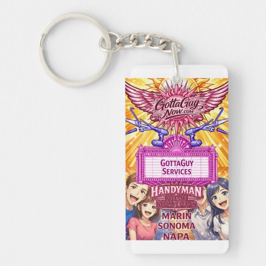 Anime GottaGuy Klusjesman Huis Oplossingen Sleutelhanger (Voorkant)