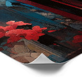 Anime Grace van de Sakura: Elegantie in Kimono Poster (Hoek)