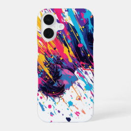 Anime Graffiti Chaos — Color Splash iPhone 16 Hoesje