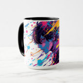 Anime Graffiti Chaos — Color Splash Mug | Bold Art Mok (Voorkant links)
