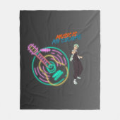 Anime Guitar Vibes Blanket – Music Lover Cozy Art  Fleece Deken (Voorkant)