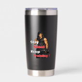 Anime Gym Motivatie Geïsoleerde Drinkbeker (Voorkant)