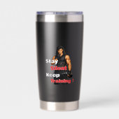 Anime Gym Motivatie Geïsoleerde Drinkbeker (Achterkant)