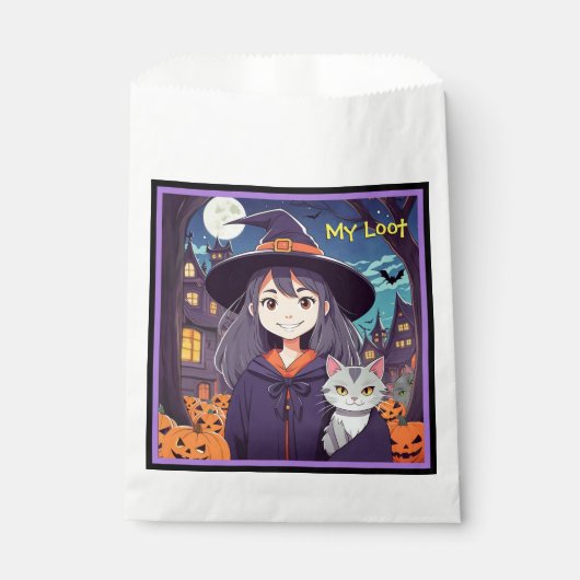 Anime Halloween Witch Bedankzakje (Voorkant)
