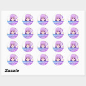 Anime Happy birthday schattig japans Ronde Sticker (Vel)