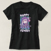 Anime Happy Femboy met Happy in japans - Cute & T-shirt (Design voorkant)