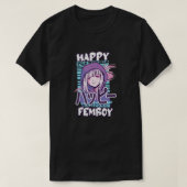 Anime Happy Femboy met Happy in japans - Cute & T-shirt (Design voorkant)