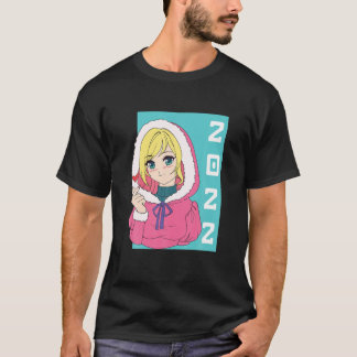 Anime Happy New Year 2022 Anime Girl Japanse Mang T-shirt
