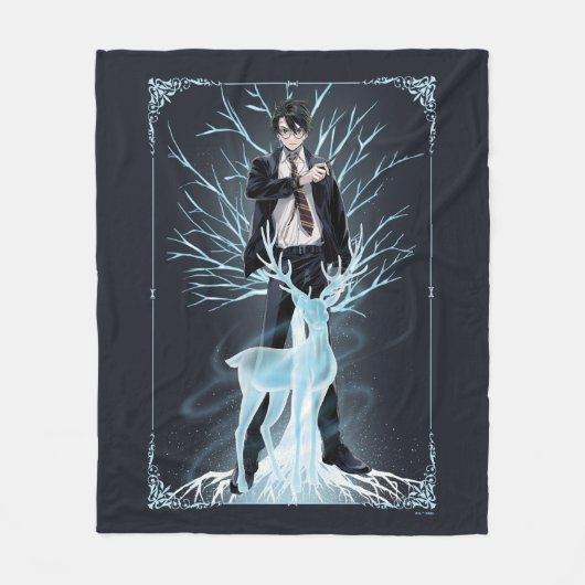 Anime HARRY POTTER™ Herten-Patronus Fleece Deken (Voorkant)