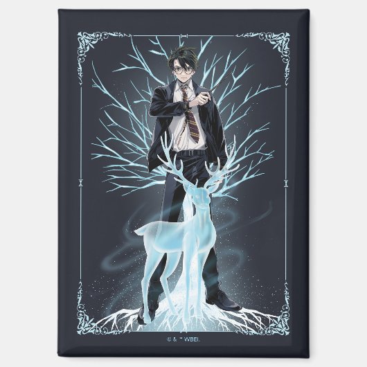 Anime HARRY POTTER™ Herten-Patronus Magneet (Voorkant)