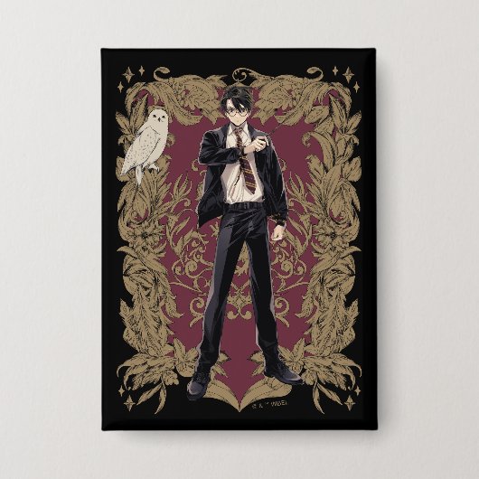 Anime HARRY POTTER™ Lijst Button (Voorkant)